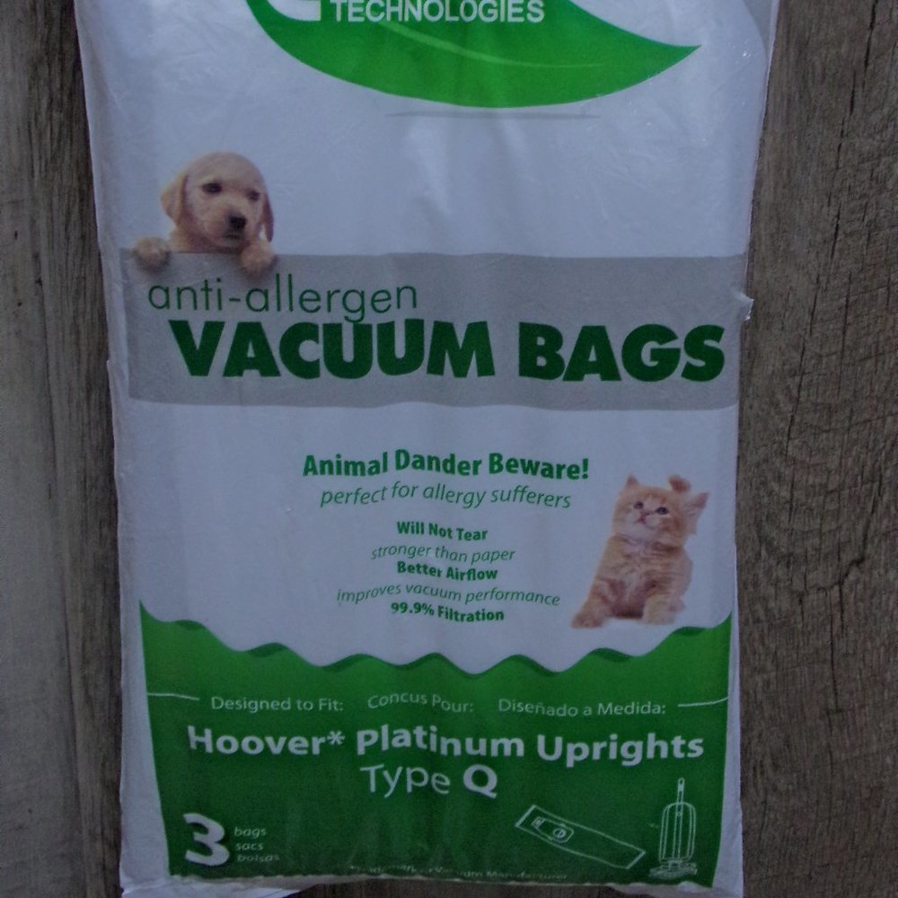 Envirocare Replacement Vacuum Bags for Hoover, Type Q, Uprights, 3 Pack